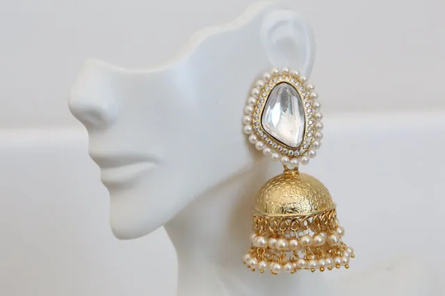 Large Kundan Stud Jhumka