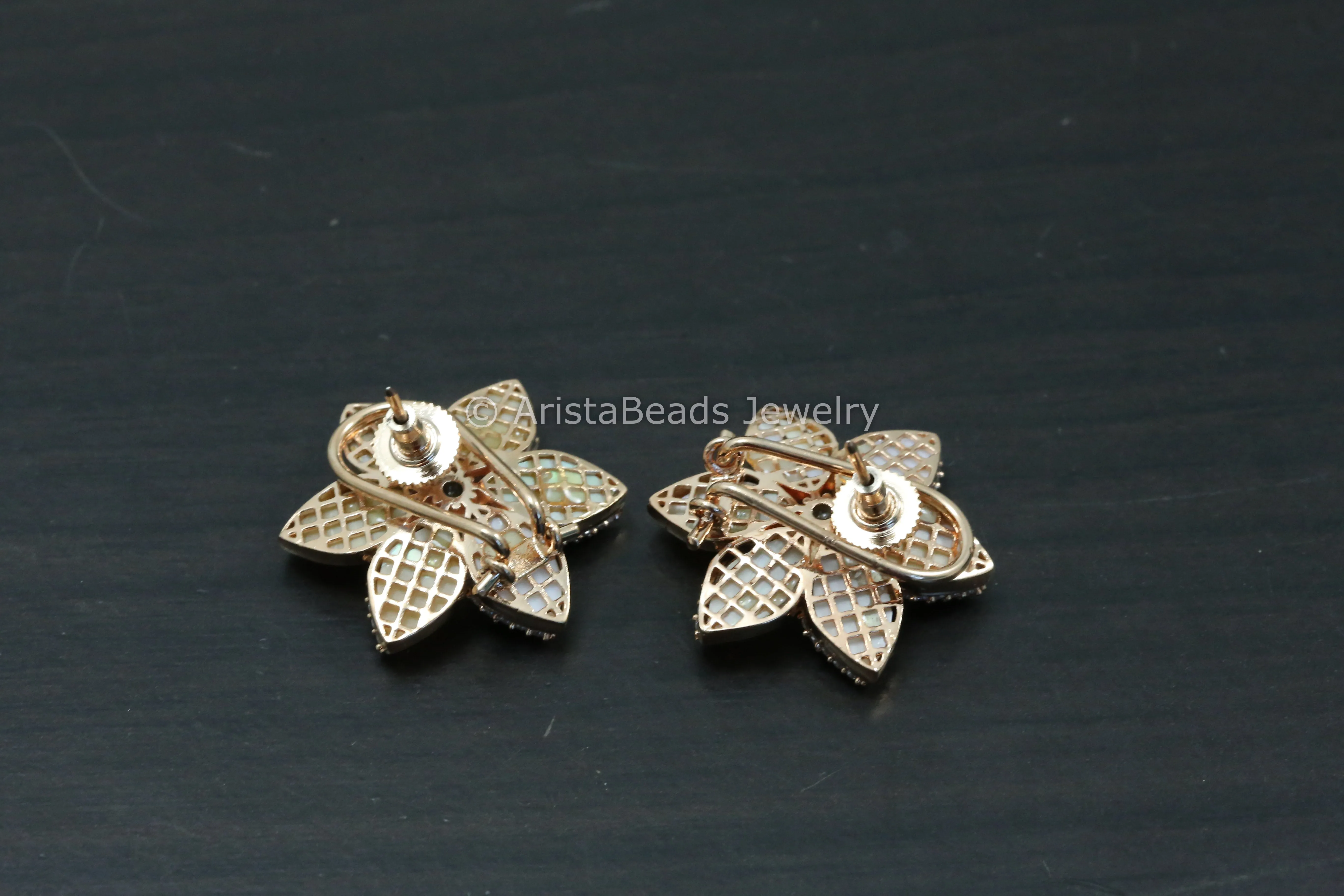 Large MOP & CZ Studs