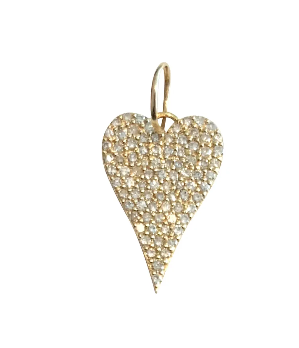 Large Pave Heart Charm