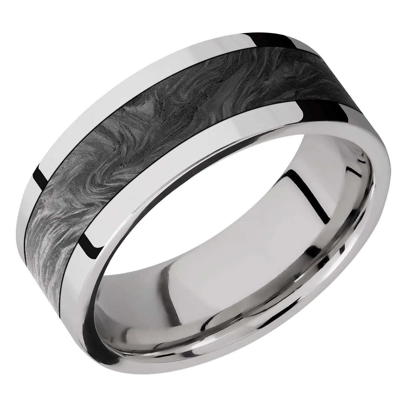 Lashbrook 8MM Cobalt Chrome Wedding Band with Forged Carbon Fiber