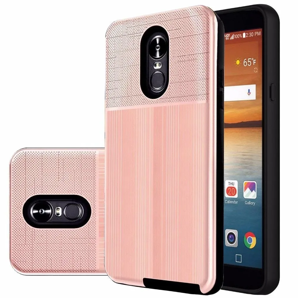 LG Stylo 4Q  Metallic Design Armor Hybrid Phone Case