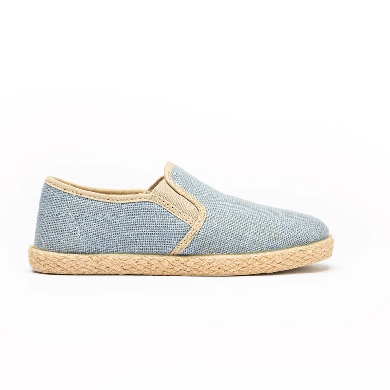 Linen Yute Slip-on Sneakers in Denim