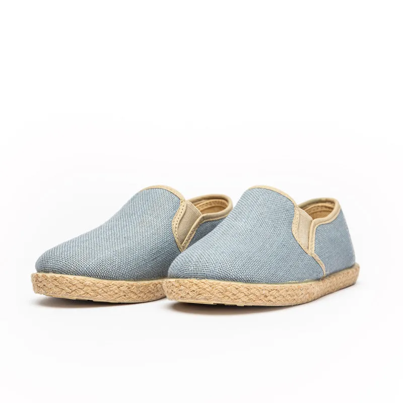 Linen Yute Slip-on Sneakers in Denim