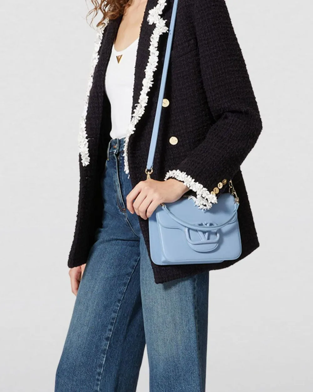 Loco Shoulder Bag in Popeline Blue