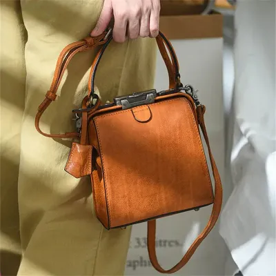 Luxury Genuine Leather Mini Shoulder Crossbody Handbag for Women