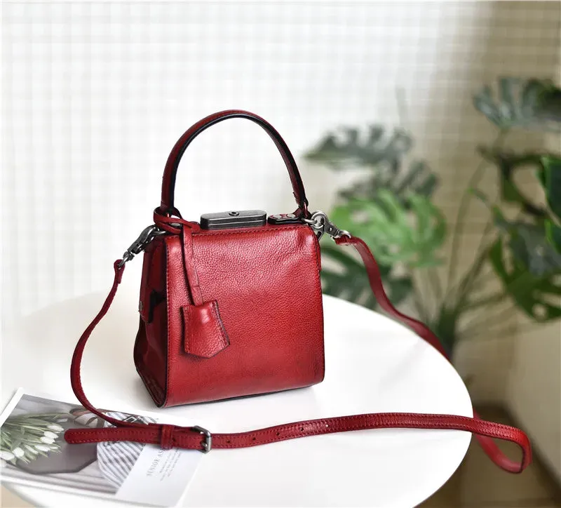 Luxury Genuine Leather Mini Shoulder Crossbody Handbag for Women