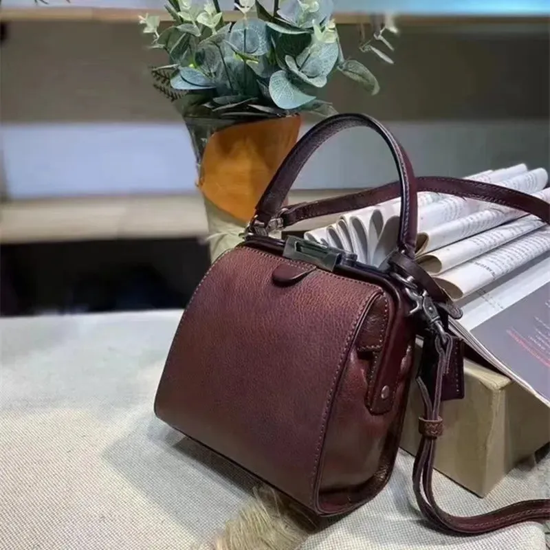 Luxury Genuine Leather Mini Shoulder Crossbody Handbag for Women