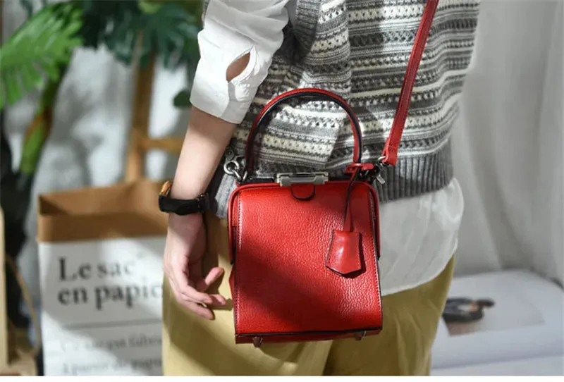 Luxury Genuine Leather Mini Shoulder Crossbody Handbag for Women