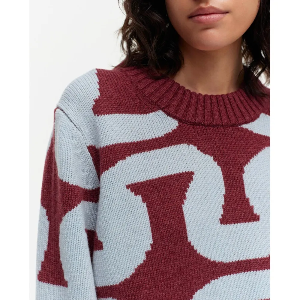 marimekko  |Crew Neck Casual Style Wool Rib Long Sleeves Medium