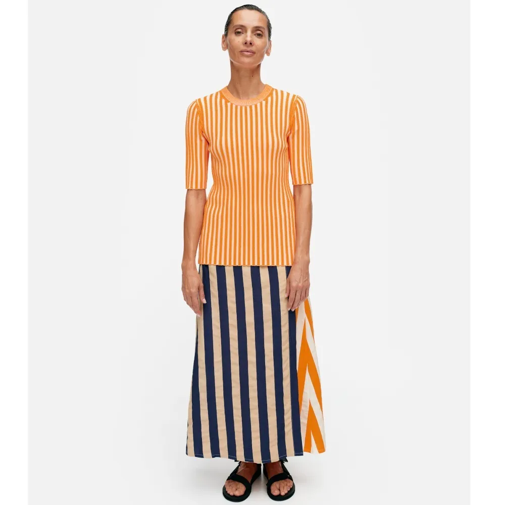 marimekko  |Stripes Casual Style Wool Rib Long Sleeves Plain