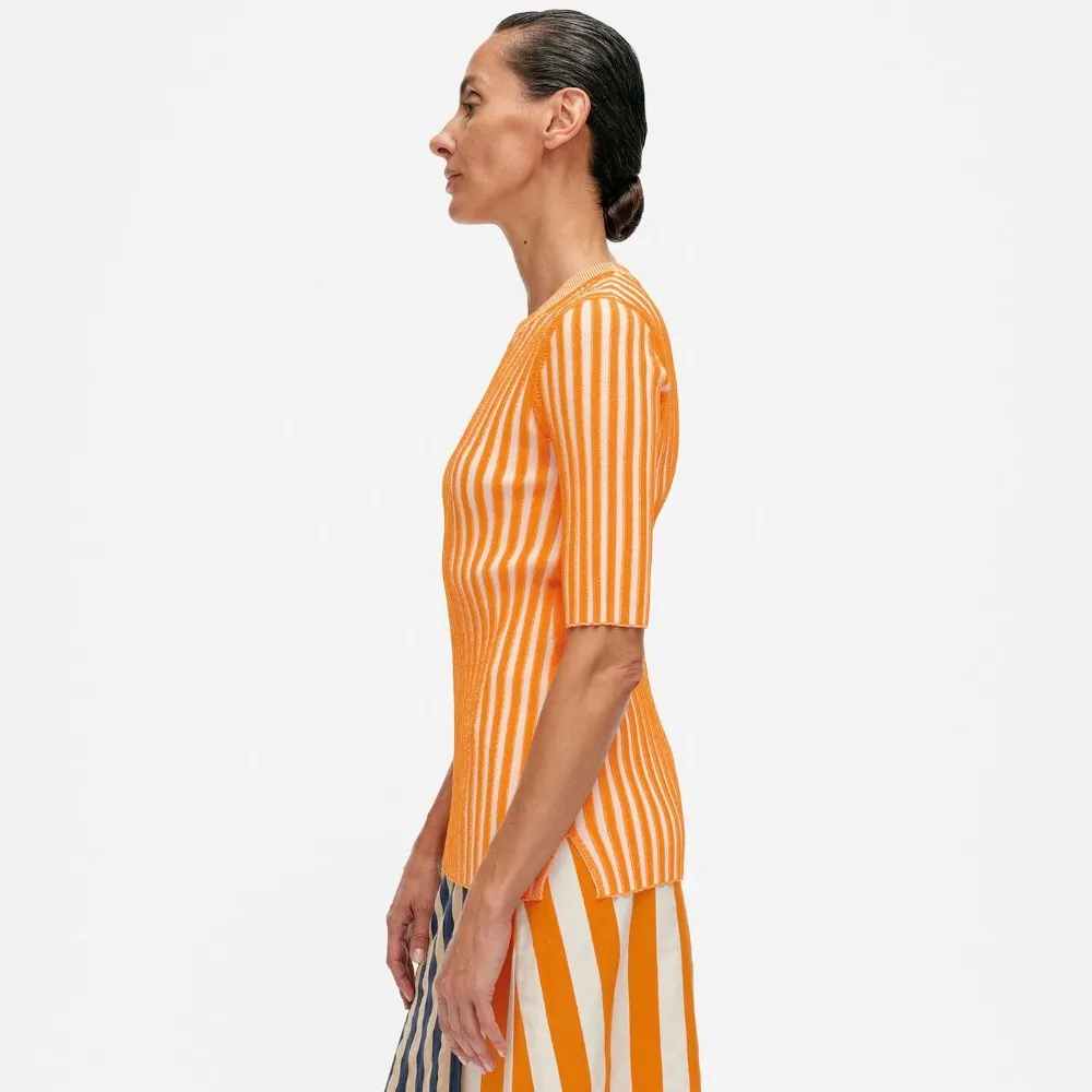 marimekko  |Stripes Casual Style Wool Rib Long Sleeves Plain