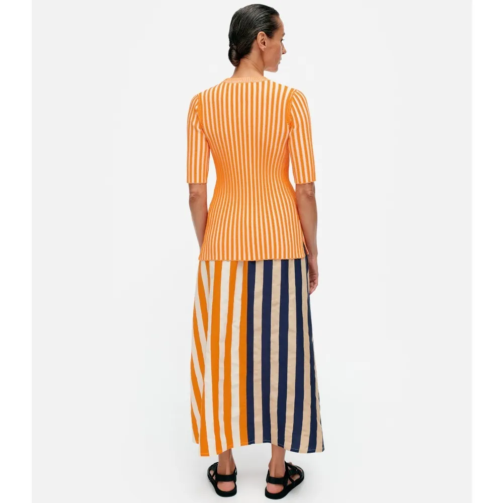 marimekko  |Stripes Casual Style Wool Rib Long Sleeves Plain