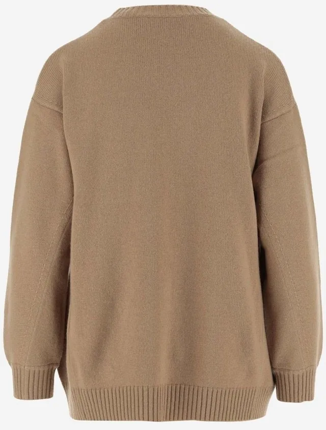 MaxMara  |Casual Style Wool Street Style Long Sleeves Logo