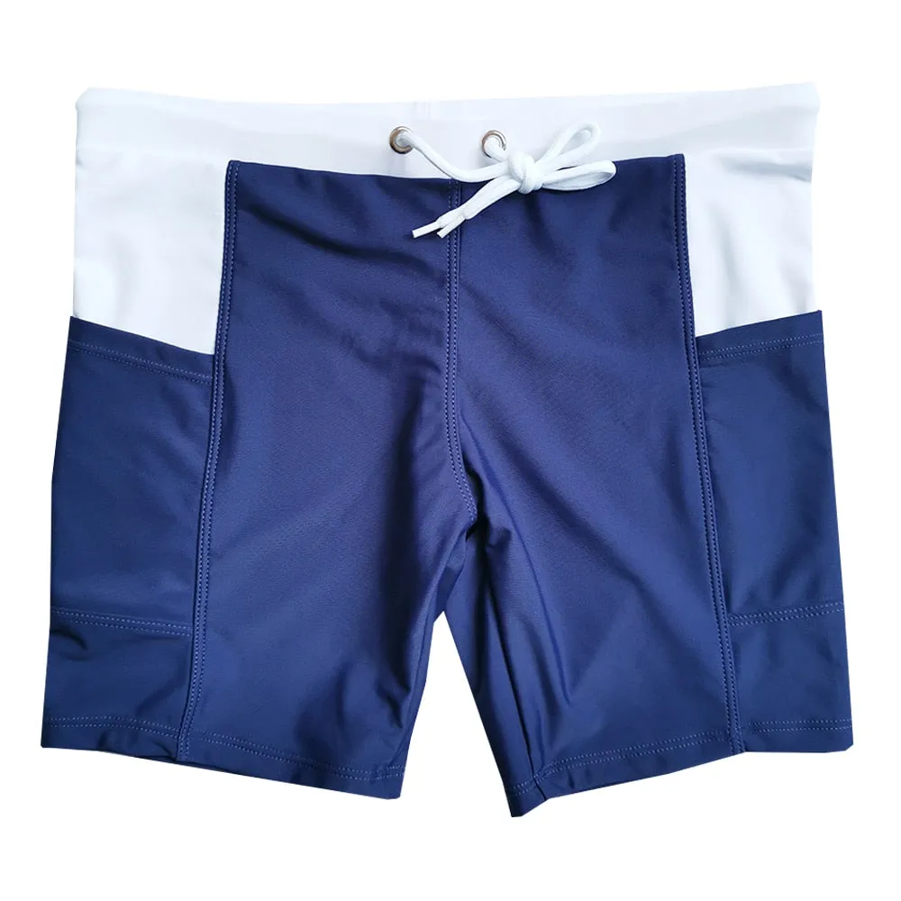 Men's Solid Pattern Stretch Outdoor Casual Swimsuit Bathing Pants