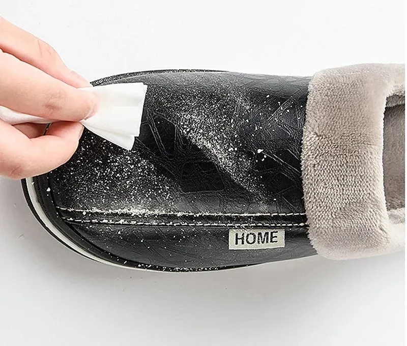 Men's Winter Warm Solid Pattern Non-Slip Low Heel House Slippers