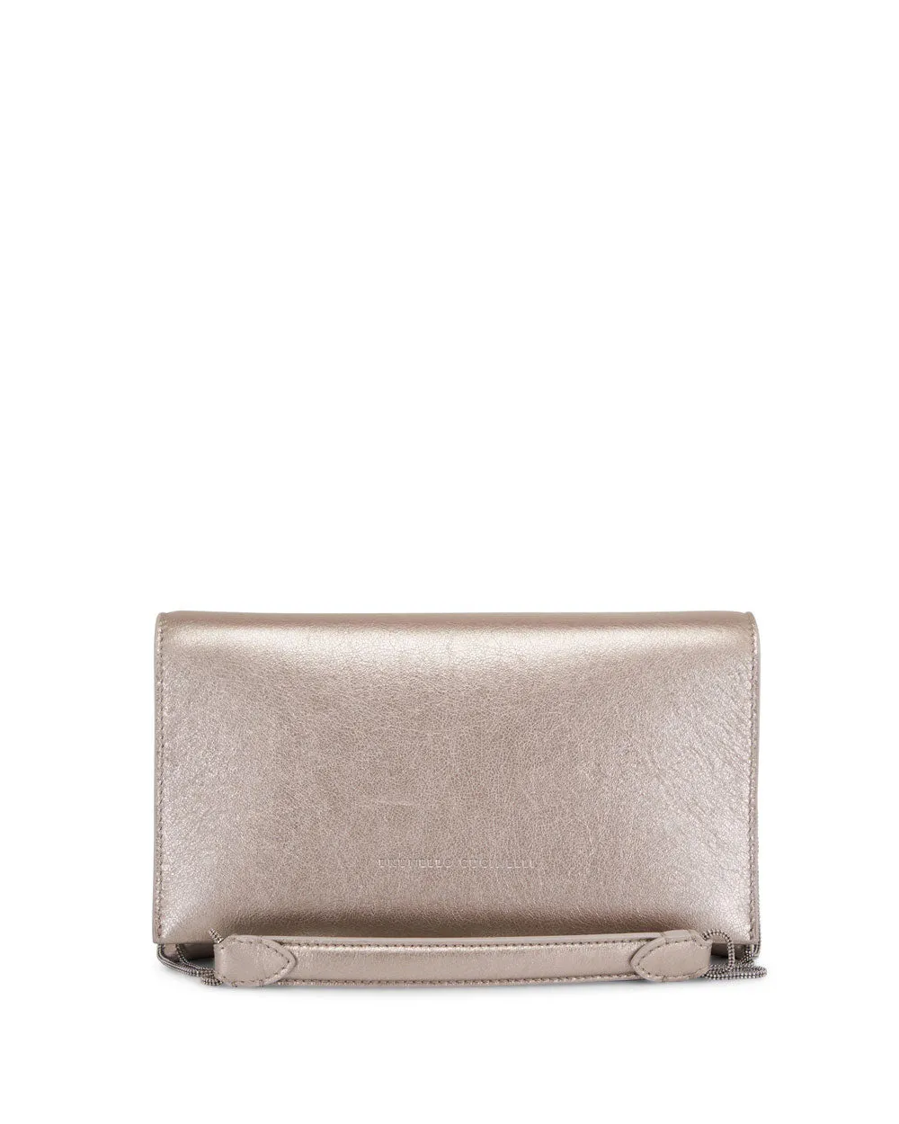 Metallic Shoulder Strap Bag in Pearl