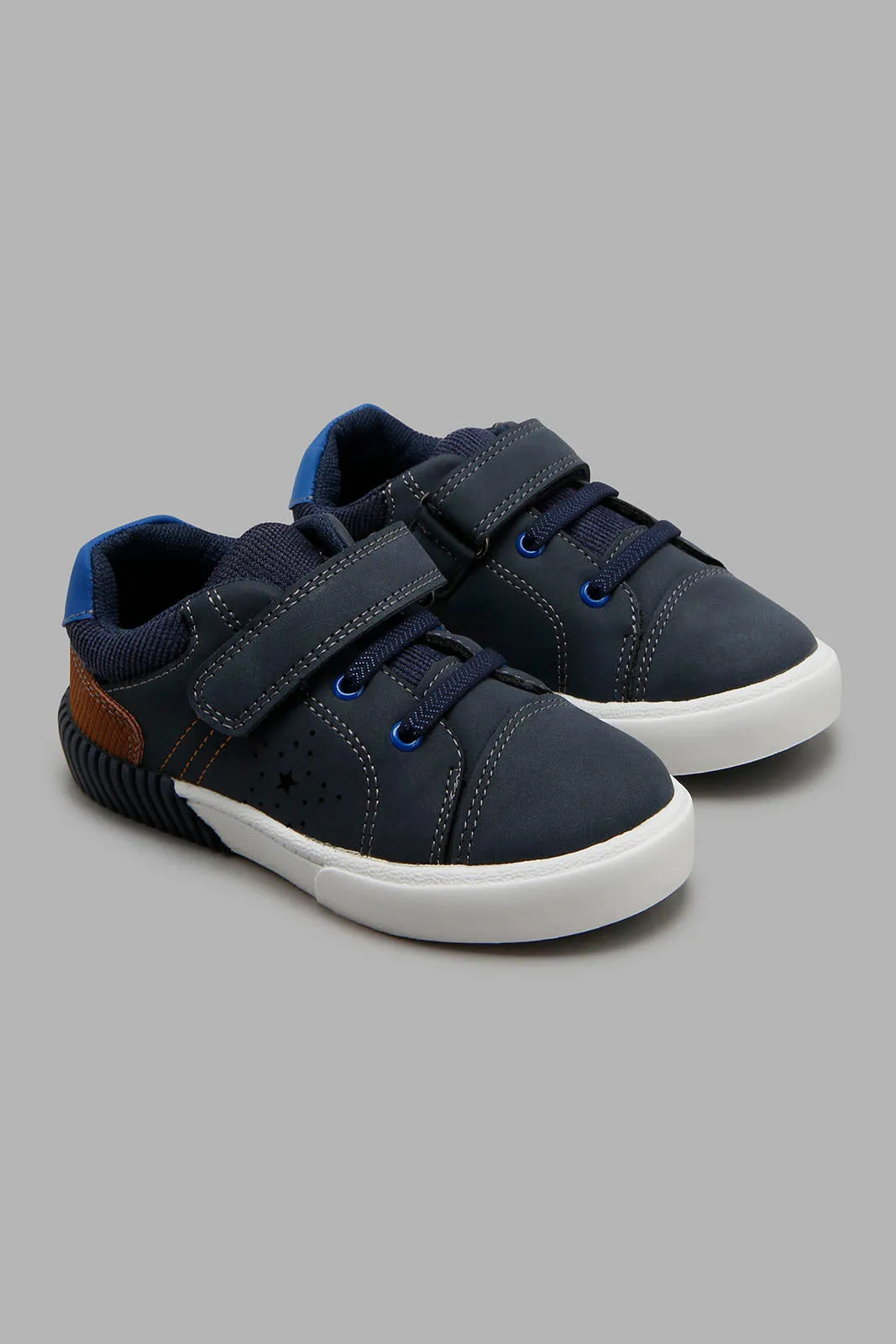 Navy Velcro Strap Sneaker