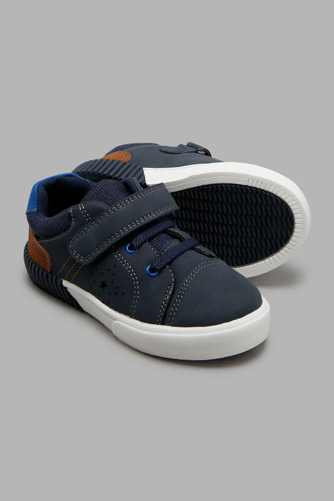 Navy Velcro Strap Sneaker