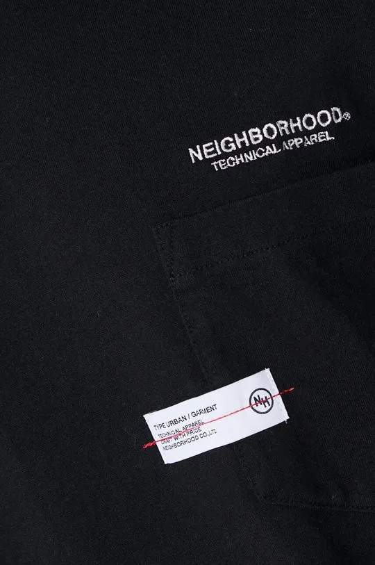 NEIGHBORHOOD cotton longsleeve top Classic-P Crewneck black color 241FPNH.CSM05