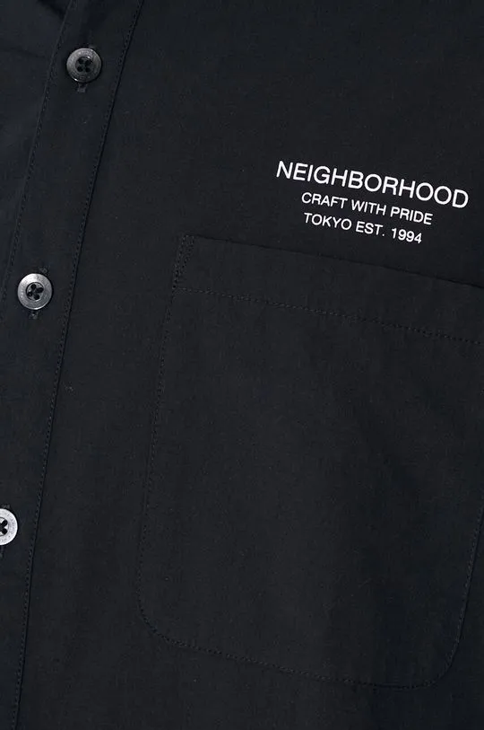 NEIGHBORHOOD cotton shirt Trad men's black color 241SPNH.SHM01