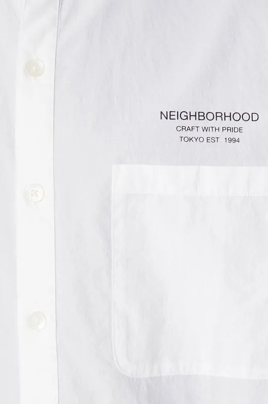 NEIGHBORHOOD cotton shirt Trad men's white color 241SPNH.SHM01