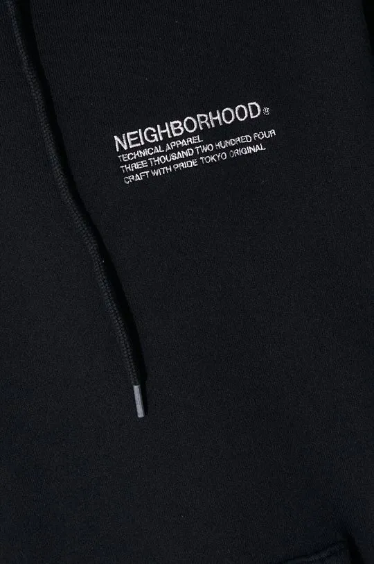 NEIGHBORHOOD cotton sweatshirt Plain Sweat Parka men's black color hooded 241FPNH.CSM02