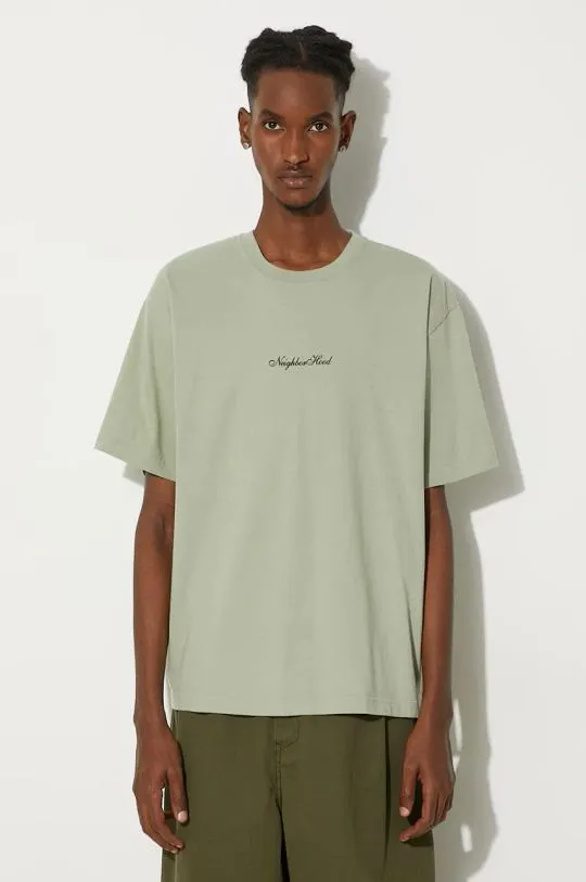 NEIGHBORHOOD t-shirt Tee SS-8 men’s green color with a print 241PCNH.ST08