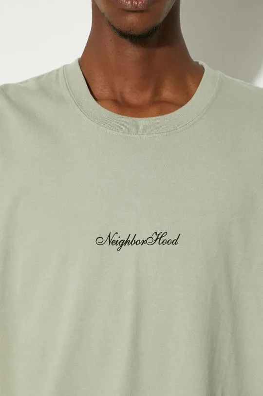 NEIGHBORHOOD t-shirt Tee SS-8 men’s green color with a print 241PCNH.ST08