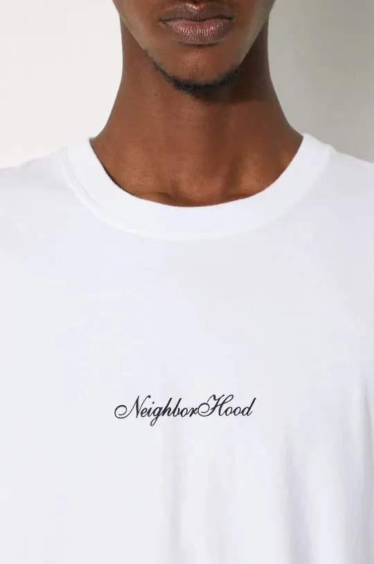 NEIGHBORHOOD t-shirt Tee SS-8 men’s white color with a print 241PCNH.ST08