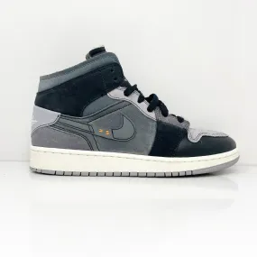 Nike Boys Air Jordan 1 Mid DV0438-001 Gray Basketball Shoes Sneakers Size 7Y