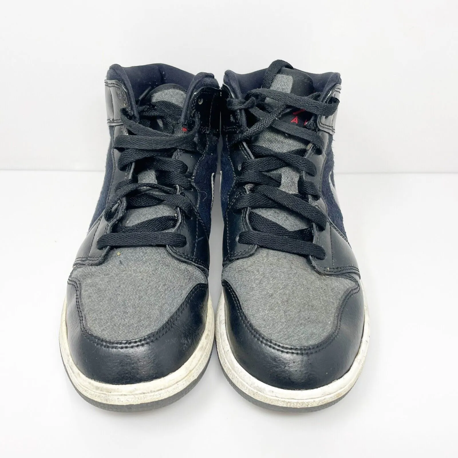 Nike Boys Air Jordan 1 Mid PRM 852548 Black Basketball Shoes Sneakers Size 6.5Y