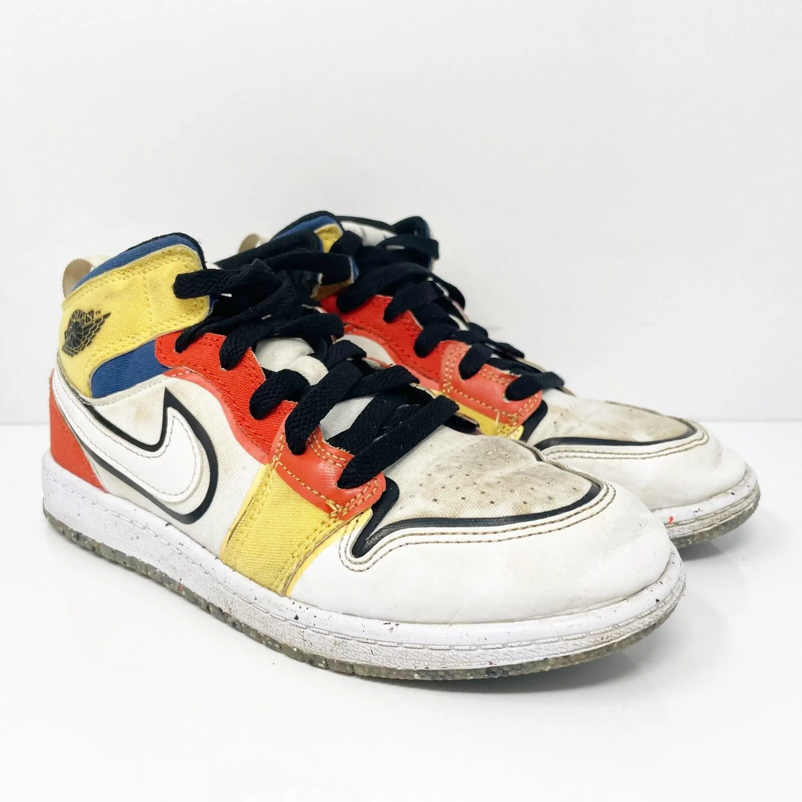 Nike Boys Air Jordan 1 Mid SE DV1318 Multicolor Basketball Shoes Sneakers Sz 3Y