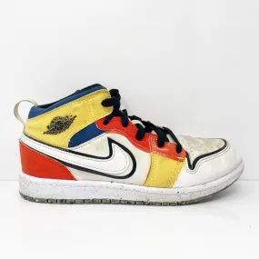 Nike Boys Air Jordan 1 Mid SE DV1318 Multicolor Basketball Shoes Sneakers Sz 3Y