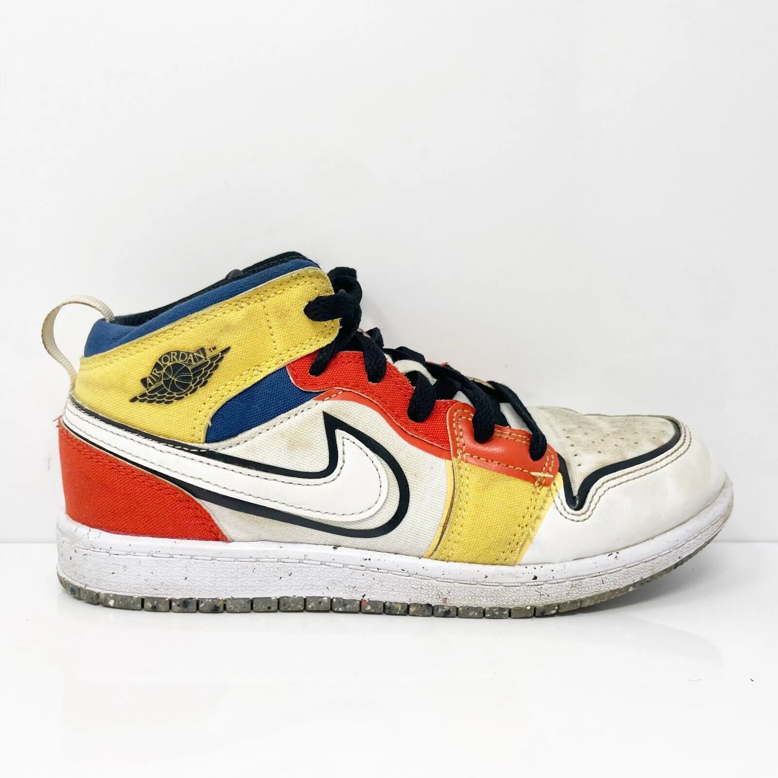 Nike Boys Air Jordan 1 Mid SE DV1318 Multicolor Basketball Shoes Sneakers Sz 3Y