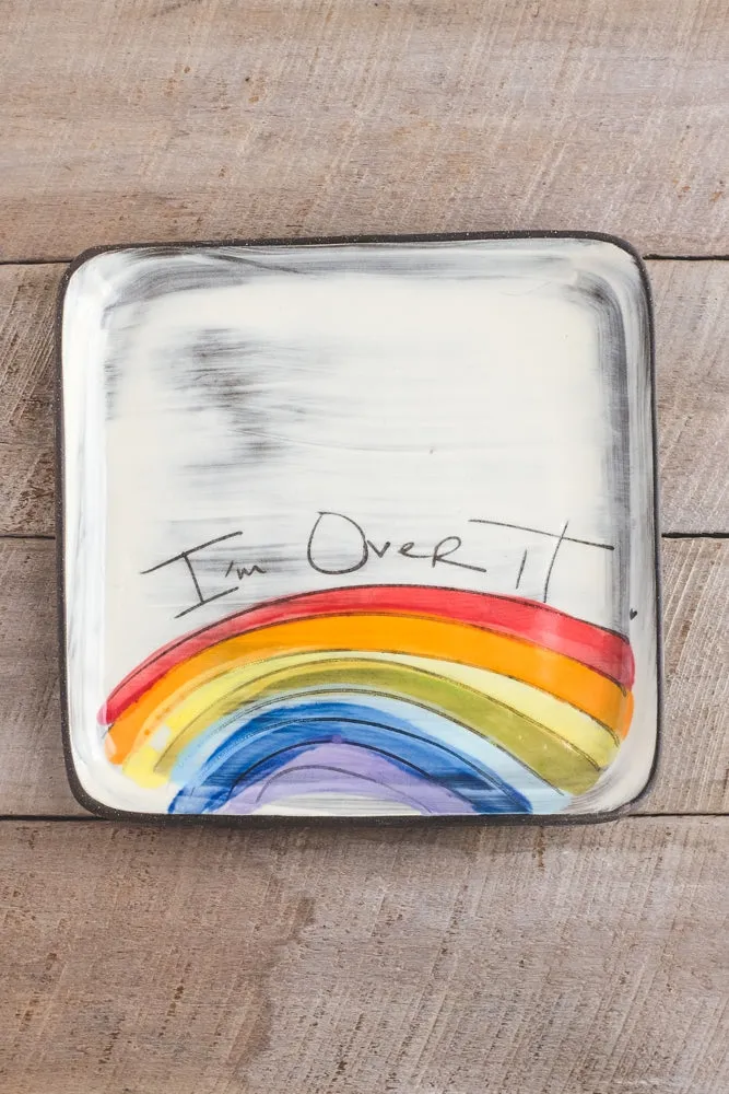 Over It Hand Painted Ceramic Small Square Plate