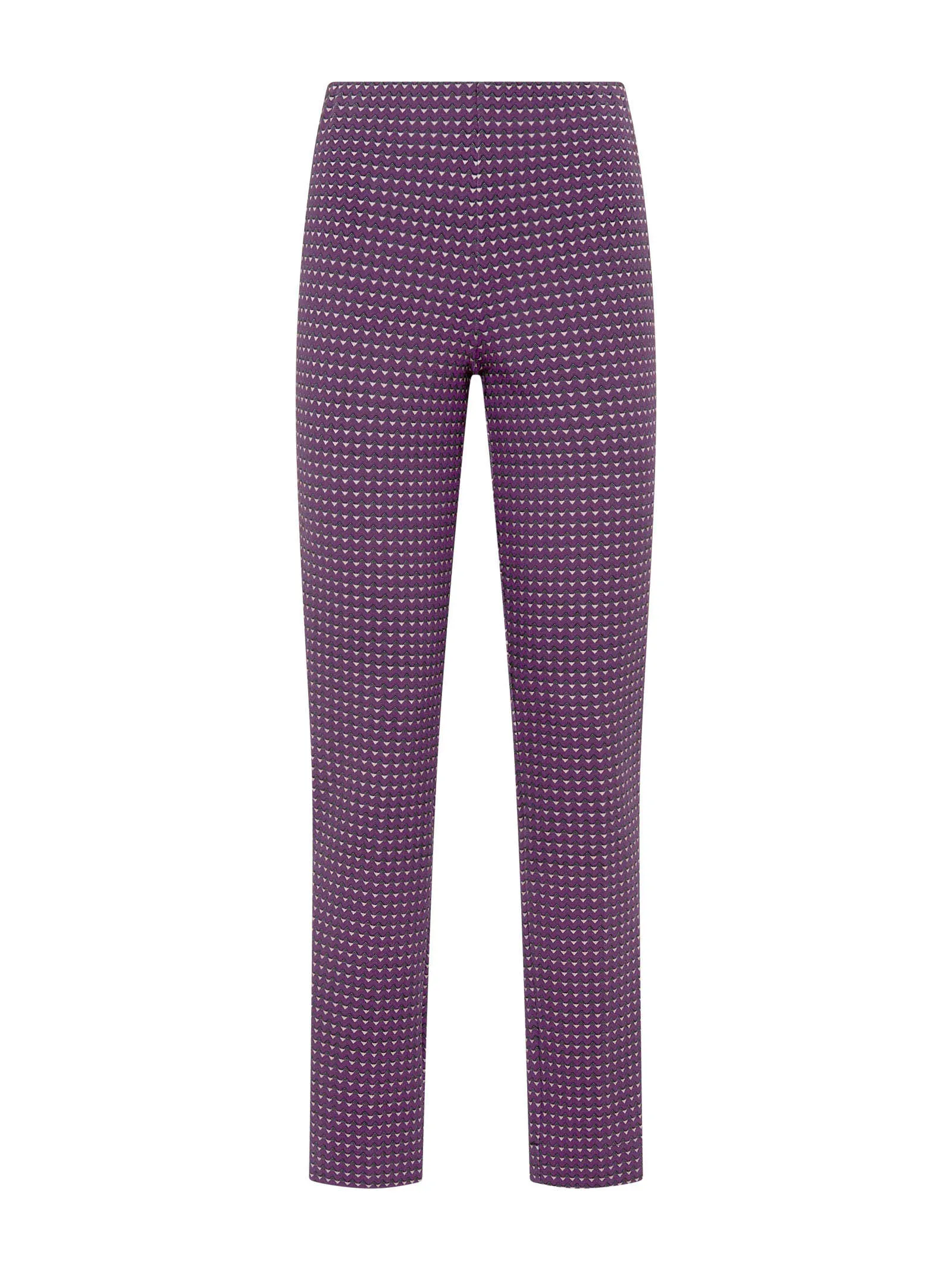 Pantalone a sigaretta in tessuto Digital Wool - Fant. Sunset Purple