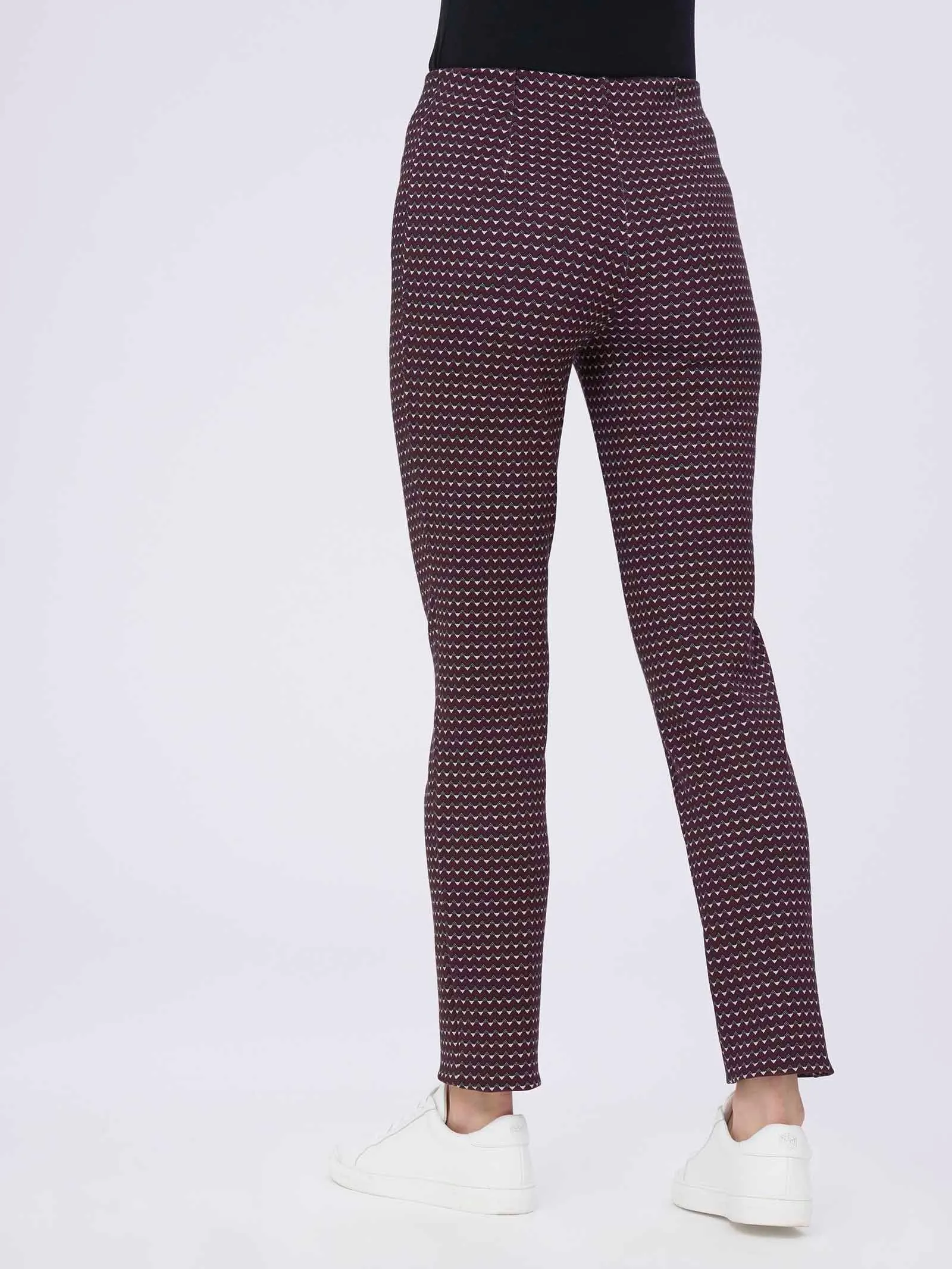 Pantalone a sigaretta in tessuto Digital Wool - Fant. Sunset Purple