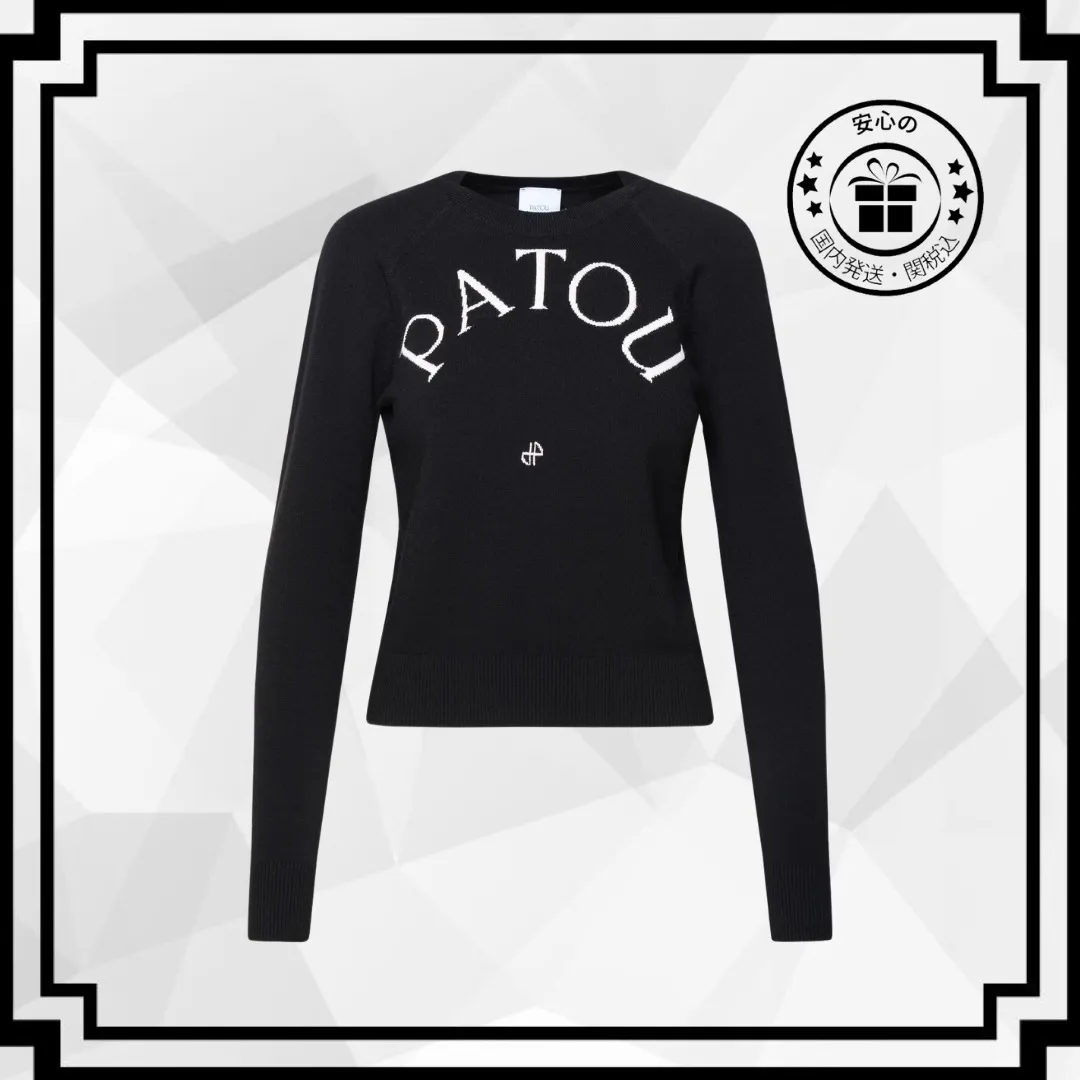 PATOU  |Crew Neck Wool Long Sleeves Plain Logo V-neck & Crew neck