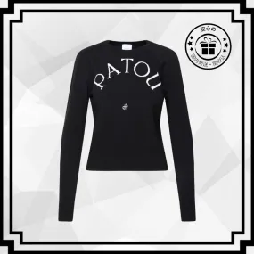 PATOU  |Crew Neck Wool Long Sleeves Plain Logo V-neck & Crew neck