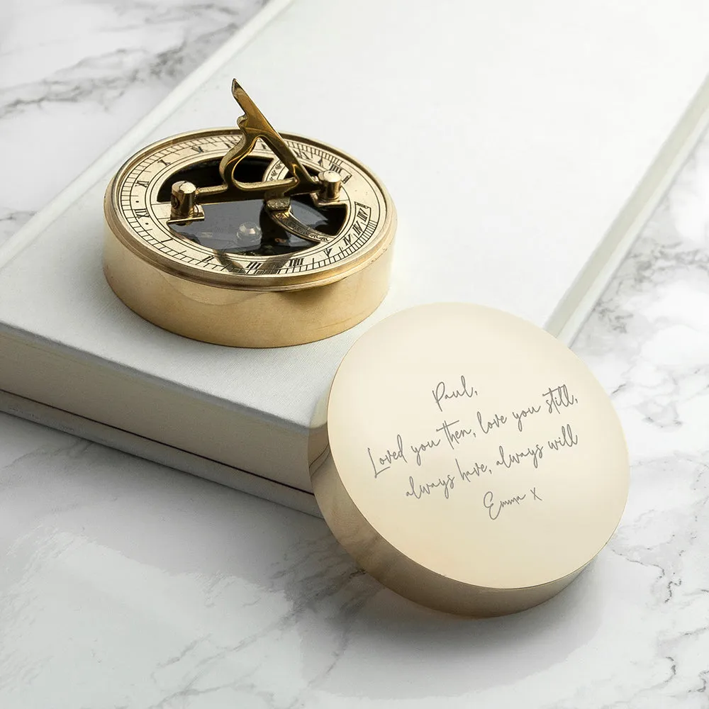 Personalised Handwriting Sundial Compass