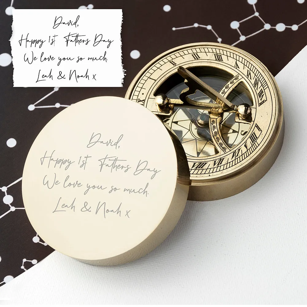 Personalised Handwriting Sundial Compass