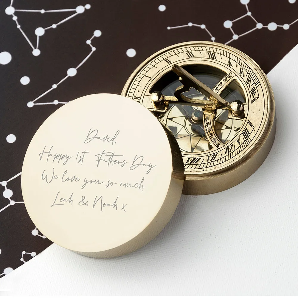 Personalised Handwriting Sundial Compass