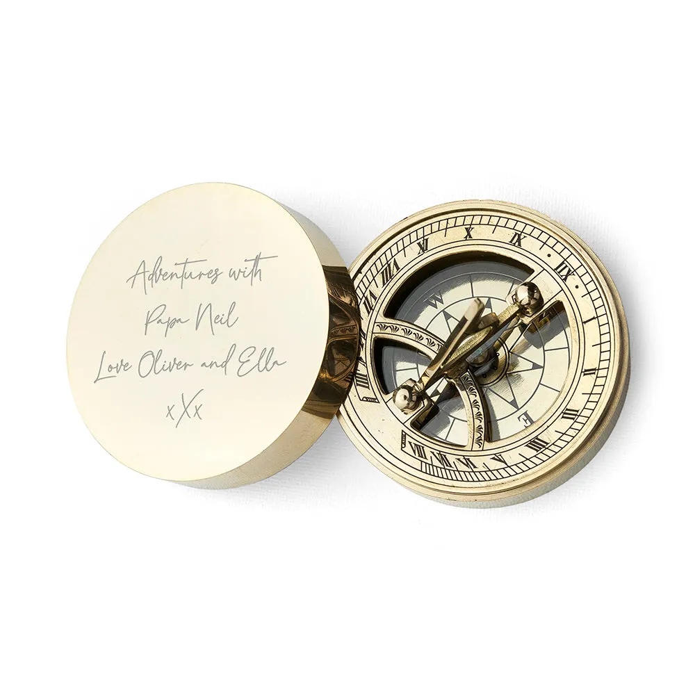 Personalised Handwriting Sundial Compass