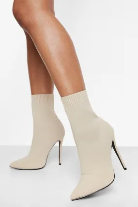 Pointed Knitted Stiletto Sock Boots