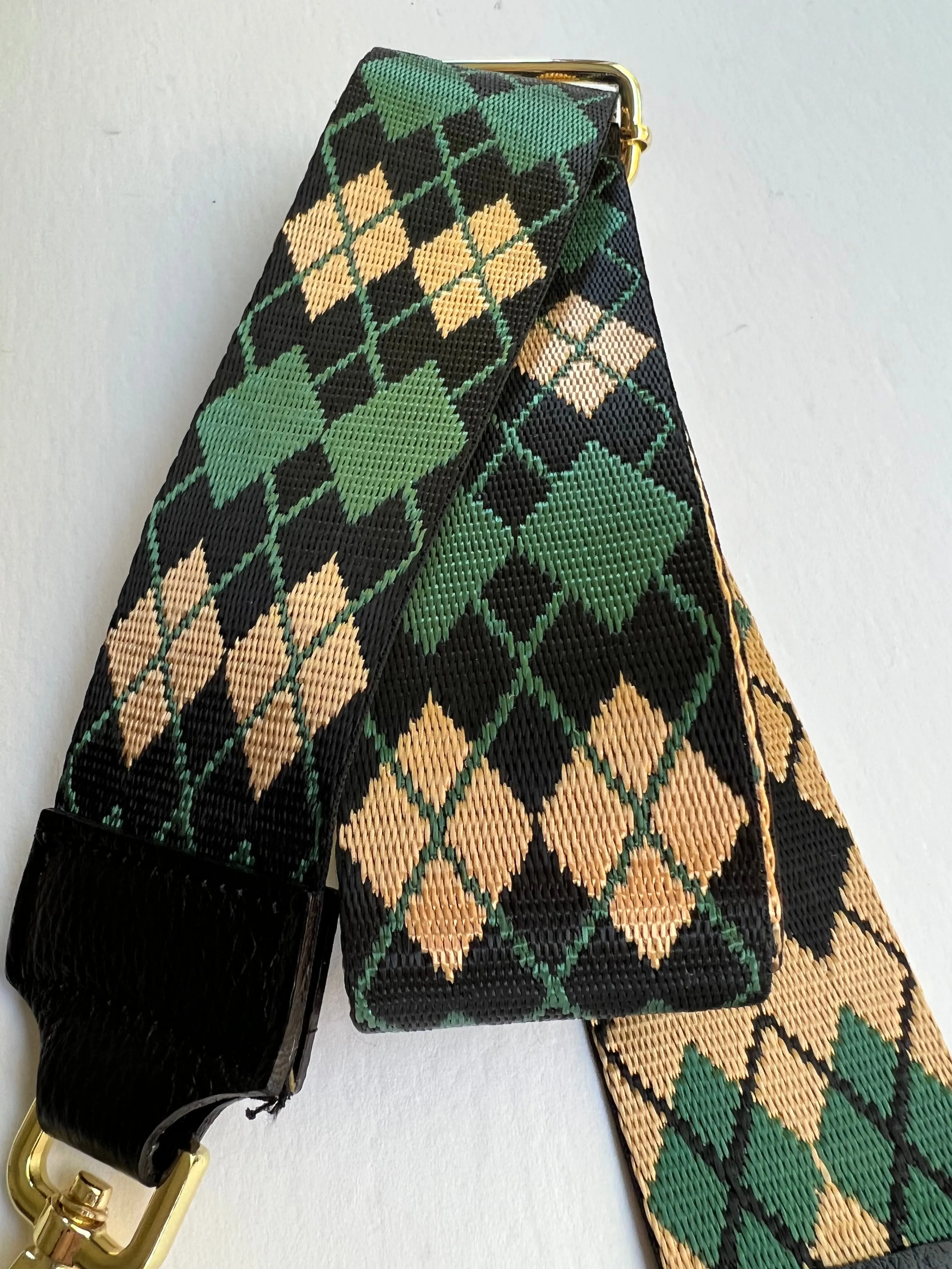 Purse Strap Green Argyle | Gwen