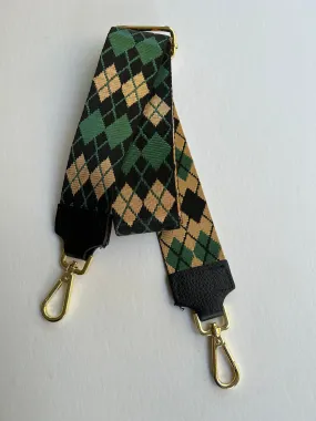 Purse Strap Green Argyle | Gwen