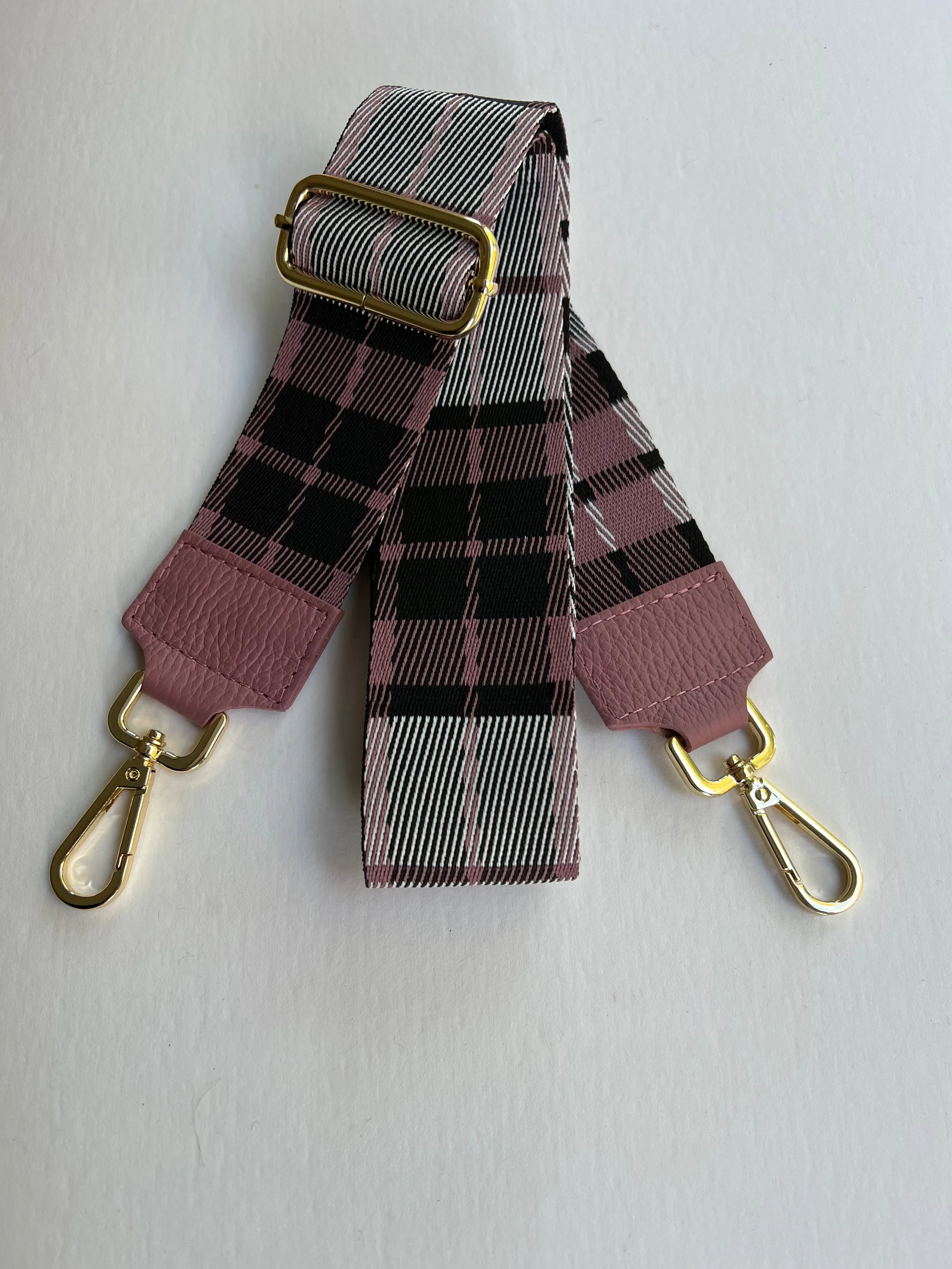 Purse Strap Pink & Grey Plaid | Janelle