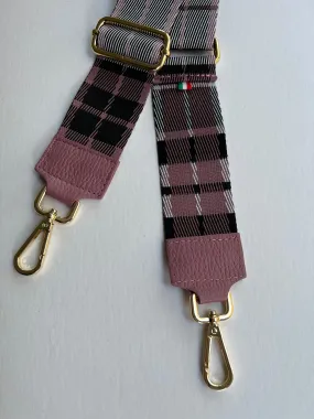 Purse Strap Pink & Grey Plaid | Janelle