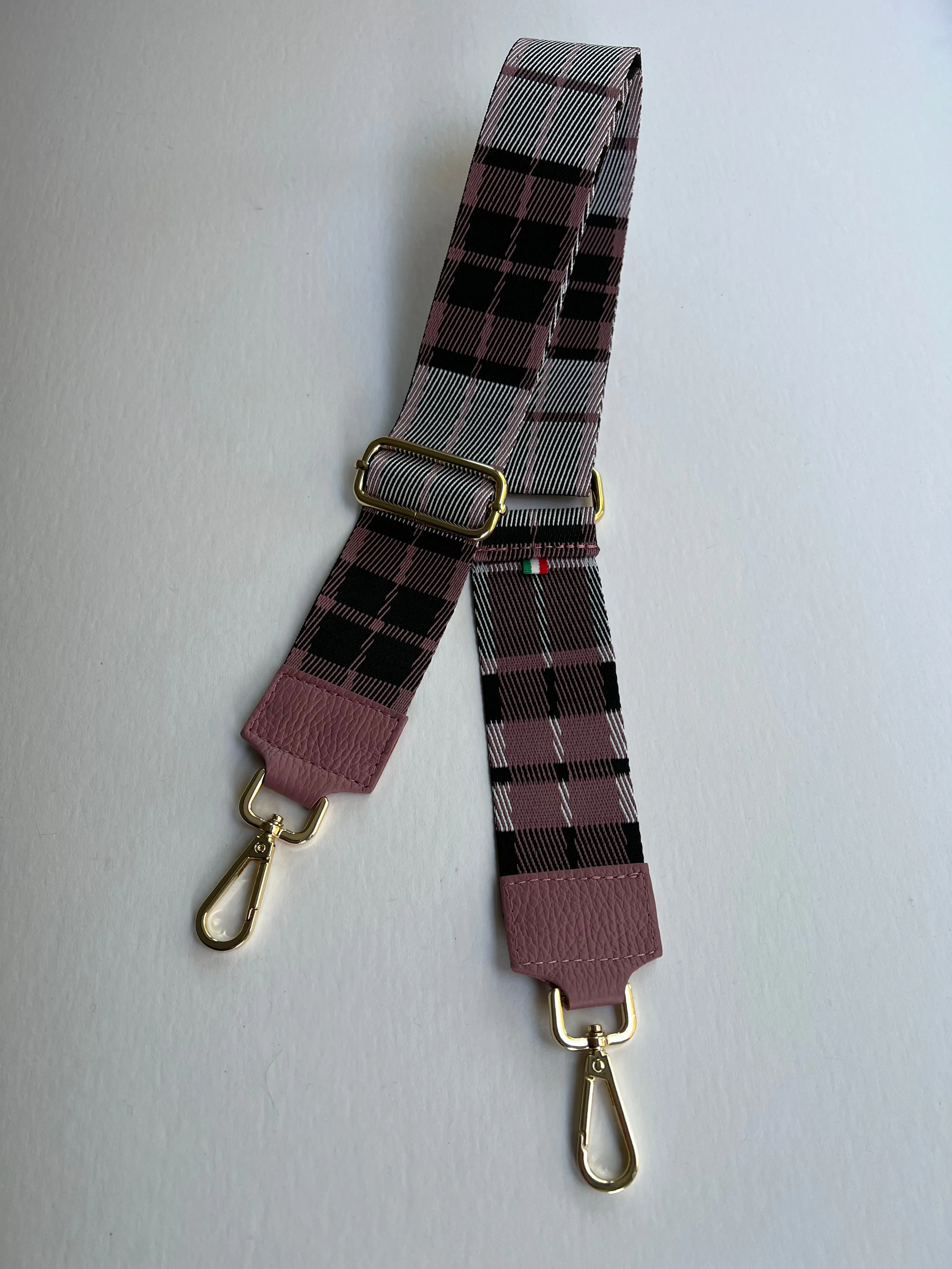 Purse Strap Pink & Grey Plaid | Janelle