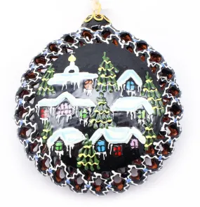 Quiet Village Large Cut Out Ceramic Ornament